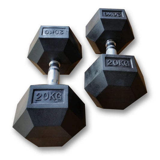 MYO Strength Hex Rubber Dumbbells 2.5 – 25KG Pairs