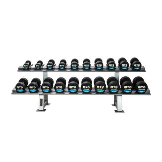  MYO Strength Rubber Dumbbell Sets with PU End Caps (2.5kg Increments)